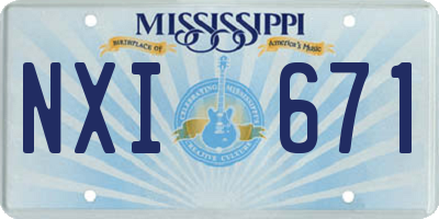 MS license plate NXI671