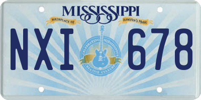 MS license plate NXI678