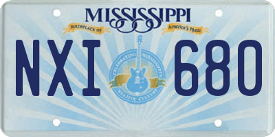 MS license plate NXI680