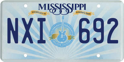 MS license plate NXI692