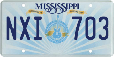 MS license plate NXI703