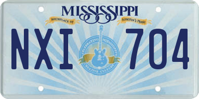 MS license plate NXI704