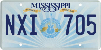 MS license plate NXI705
