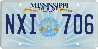MS license plate NXI706