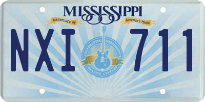 MS license plate NXI711