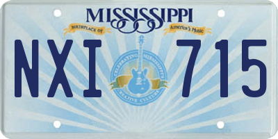 MS license plate NXI715