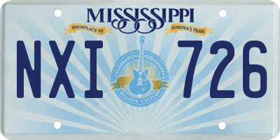 MS license plate NXI726