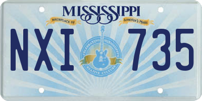 MS license plate NXI735