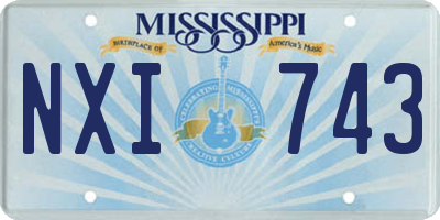 MS license plate NXI743