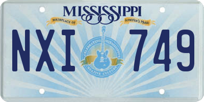 MS license plate NXI749