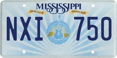 MS license plate NXI750