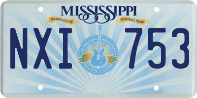 MS license plate NXI753