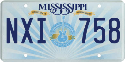 MS license plate NXI758