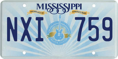 MS license plate NXI759