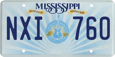 MS license plate NXI760
