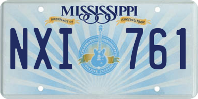 MS license plate NXI761