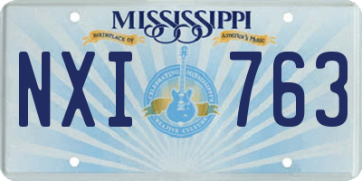 MS license plate NXI763
