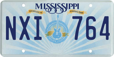 MS license plate NXI764