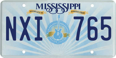MS license plate NXI765