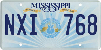 MS license plate NXI768