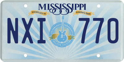 MS license plate NXI770