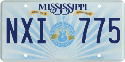 MS license plate NXI775