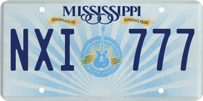 MS license plate NXI777