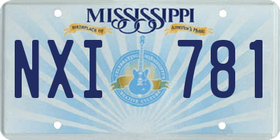 MS license plate NXI781