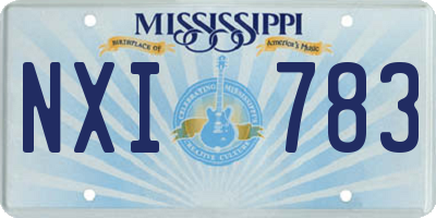 MS license plate NXI783