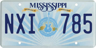 MS license plate NXI785