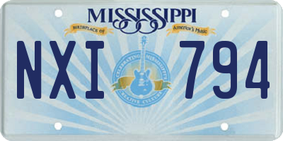 MS license plate NXI794