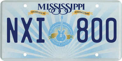 MS license plate NXI800