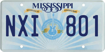 MS license plate NXI801