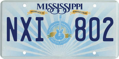 MS license plate NXI802