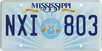 MS license plate NXI803
