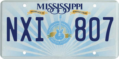 MS license plate NXI807