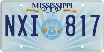 MS license plate NXI817