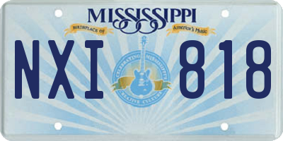MS license plate NXI818