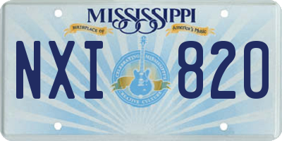 MS license plate NXI820