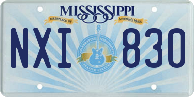 MS license plate NXI830