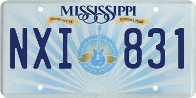 MS license plate NXI831