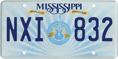 MS license plate NXI832