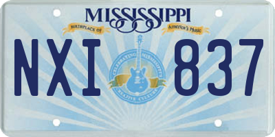 MS license plate NXI837