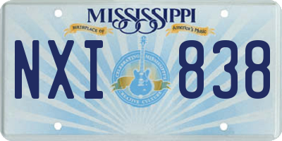 MS license plate NXI838