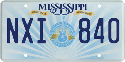 MS license plate NXI840