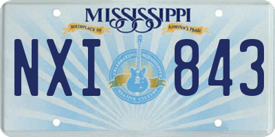 MS license plate NXI843