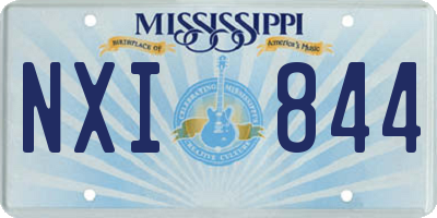 MS license plate NXI844