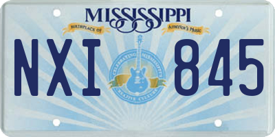 MS license plate NXI845