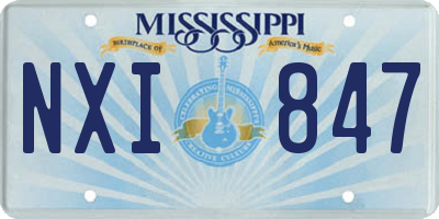 MS license plate NXI847