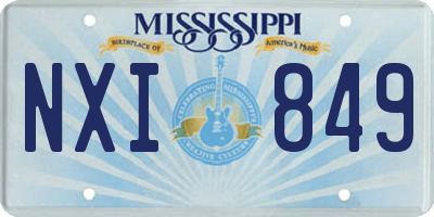 MS license plate NXI849